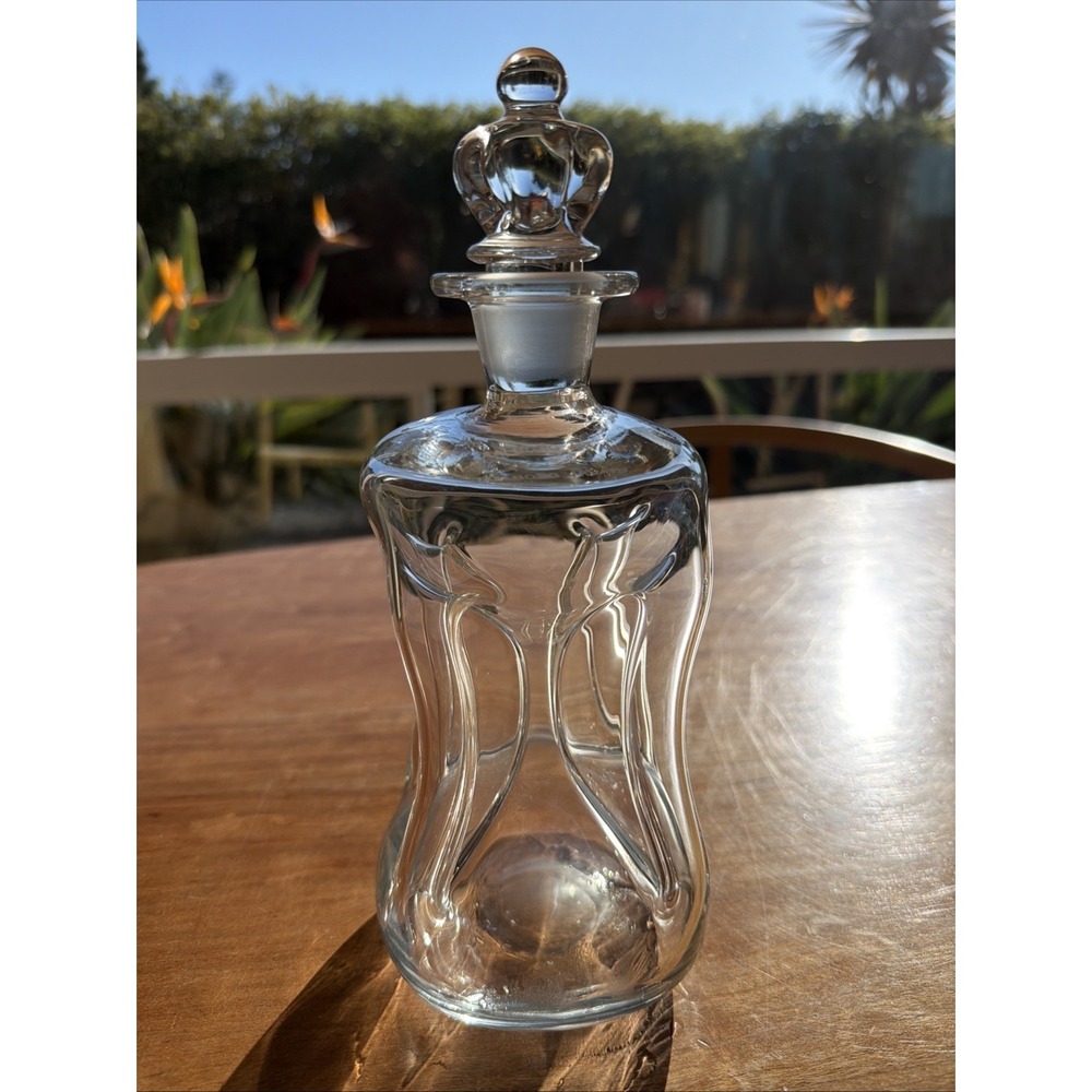 Vintage Aalborg‎ Akvavit Holmegaard Kluk Kluk Danish Glass Decanter w/ Stopper
